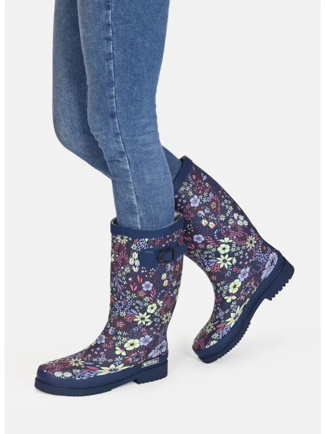 Gummistiefel Flower Langschaft in blau mit Blumenprint>MADSea Hot