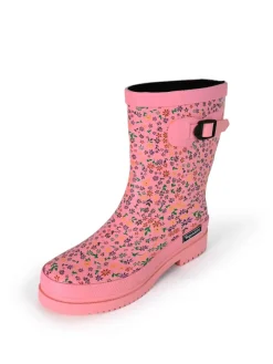 Regenliebe Gummistiefel^Gummistiefel Flowers Halbschaft in rosa
