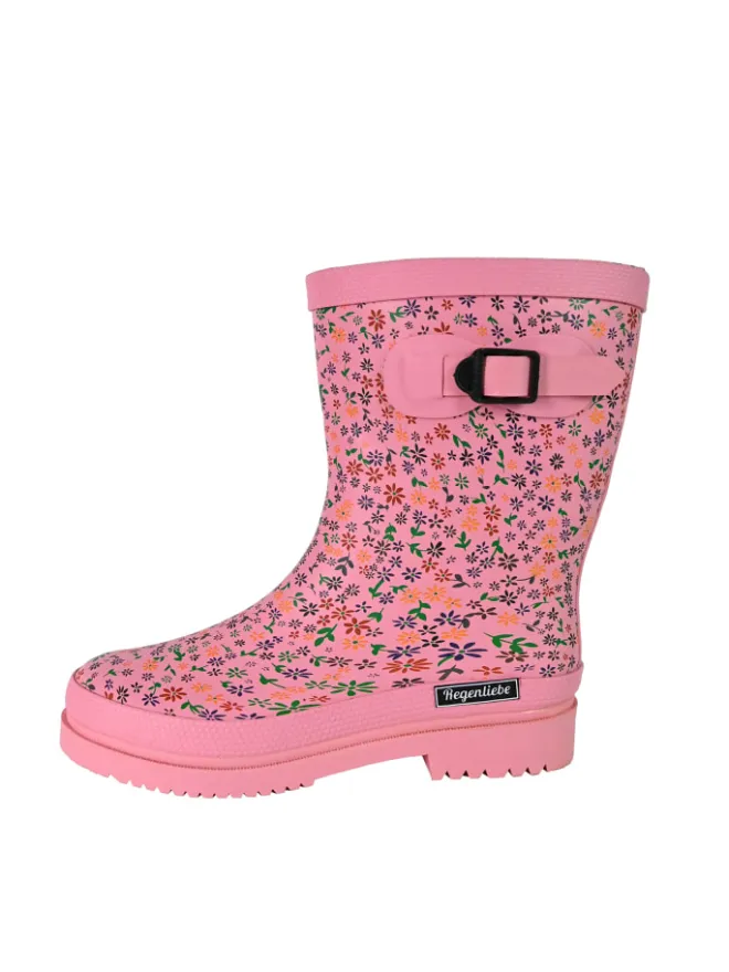 Regenliebe Gummistiefel^Gummistiefel Flowers Halbschaft in rosa