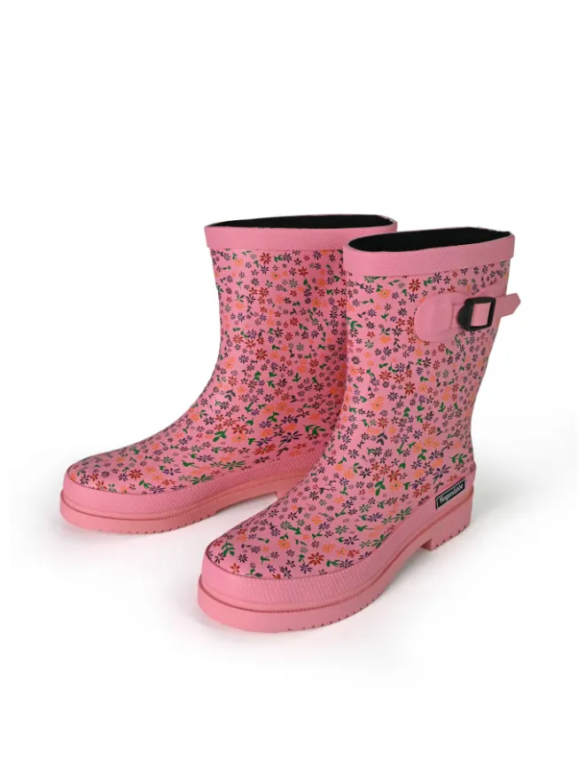 Regenliebe Gummistiefel^Gummistiefel Flowers Halbschaft in rosa