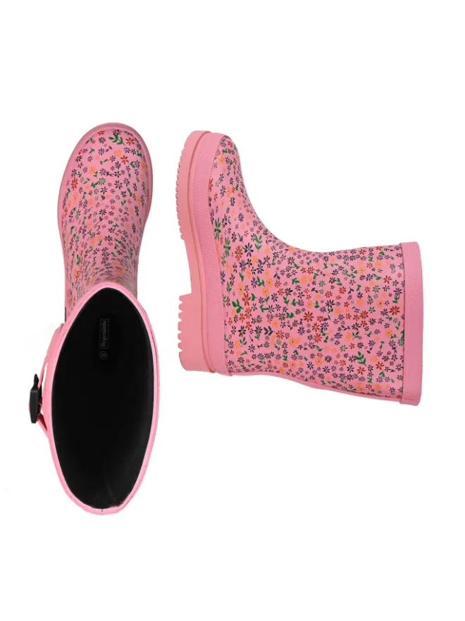 Regenliebe Gummistiefel^Gummistiefel Flowers Halbschaft in rosa