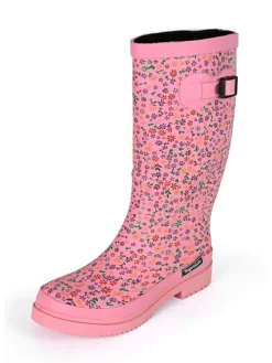 Gummistiefel Flowers High Langschaft in rosa>Regenliebe Best
