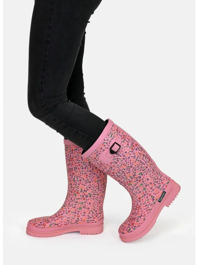 Gummistiefel Flowers High Langschaft in rosa>Regenliebe Best