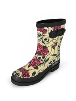 Regenliebe Gummistiefel^Gummistiefel Ghost Halbschaft in beige gemustert