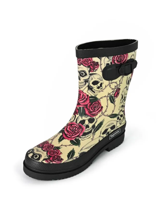 Regenliebe Gummistiefel^Gummistiefel Ghost Halbschaft in beige gemustert