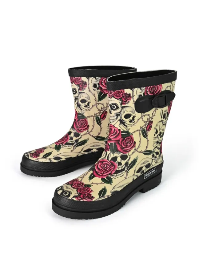 Regenliebe Gummistiefel^Gummistiefel Ghost Halbschaft in beige gemustert
