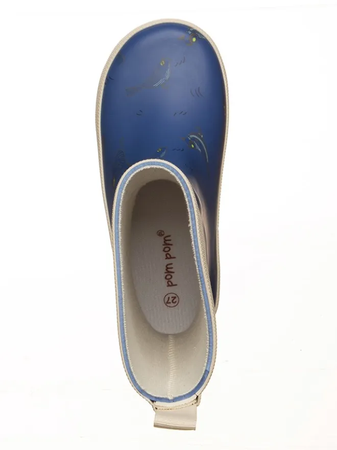 Gummistiefel in Blau/ Beige>POM POM Clearance