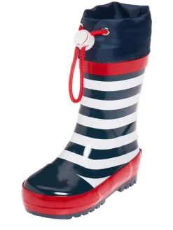 Playshoes Gummistiefel|Gummistiefel^Gummistiefel in Dunkelblau/ Weiß