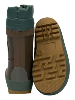 Gummistiefel in Dunkelbraun/ Petrol>mikk-line Best