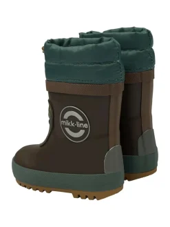 Gummistiefel in Dunkelbraun/ Petrol><noscript><img width=