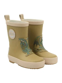Gummistiefel in Khaki/ Creme>mikk-line New