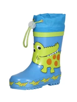 Playshoes Gummistiefel^Gummistiefel Krokodil in Blau/Grün