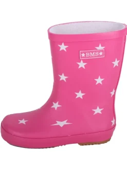 Gummistiefel "Naturkautschuck" in Pink mit Sternen>BMS