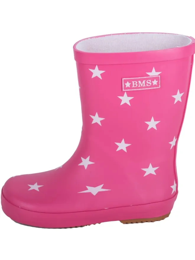 Gummistiefel "Naturkautschuck" in Pink mit Sternen>BMS