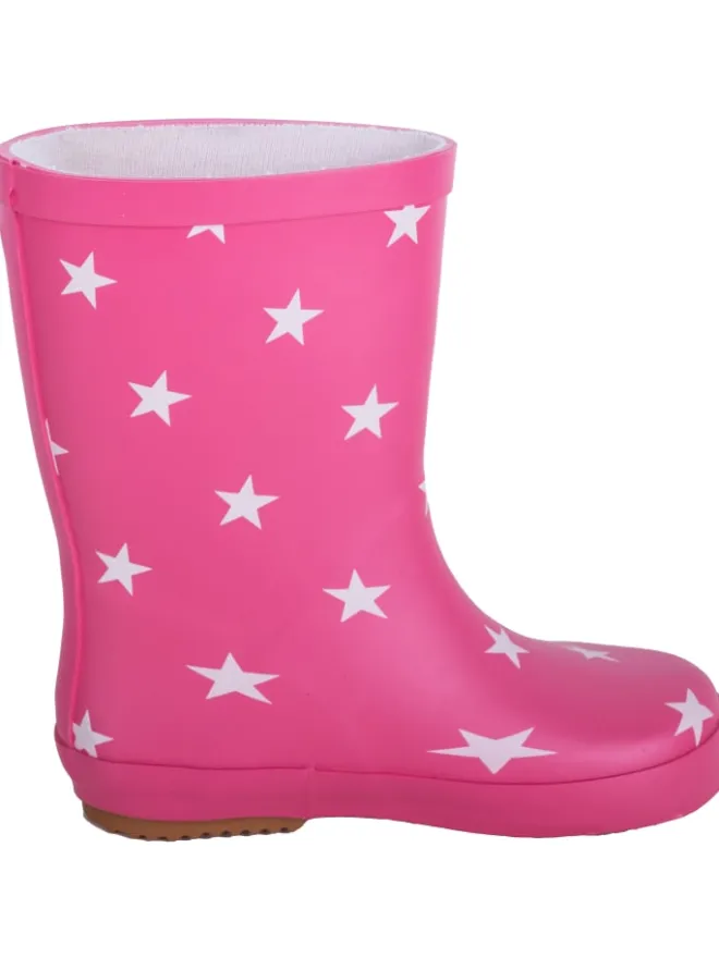 Gummistiefel "Naturkautschuck" in Pink mit Sternen>BMS