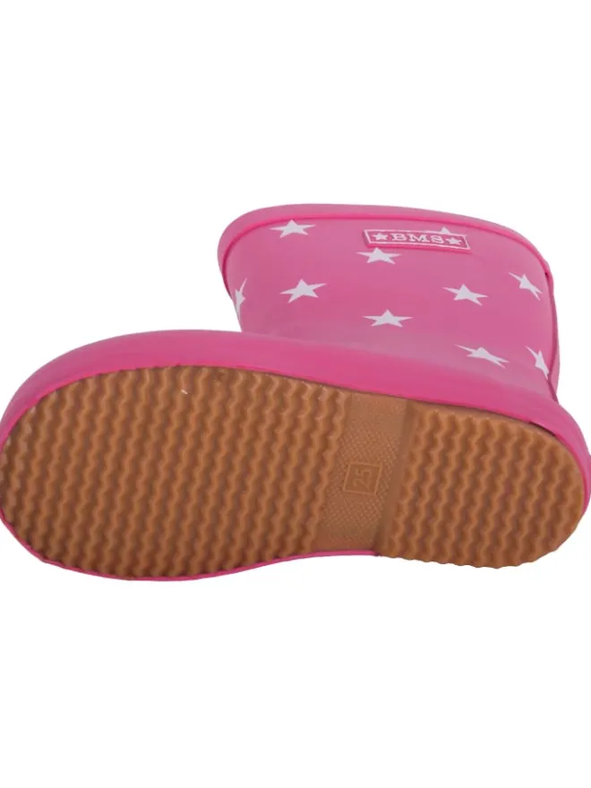 Gummistiefel "Naturkautschuck" in Pink mit Sternen>BMS