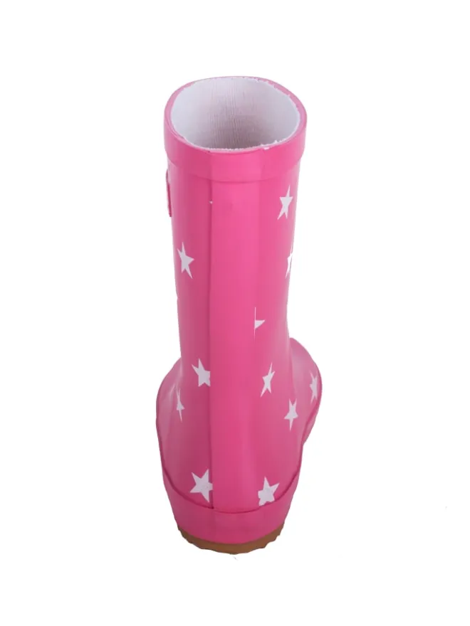 Gummistiefel "Naturkautschuck" in Pink mit Sternen>BMS