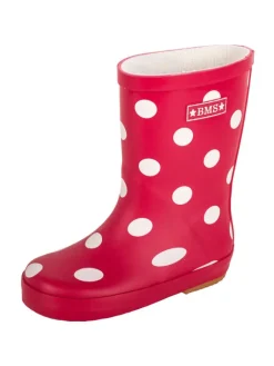 Gummistiefel "Naturkautschuck" in Rot mit Punkten>BMS Outlet