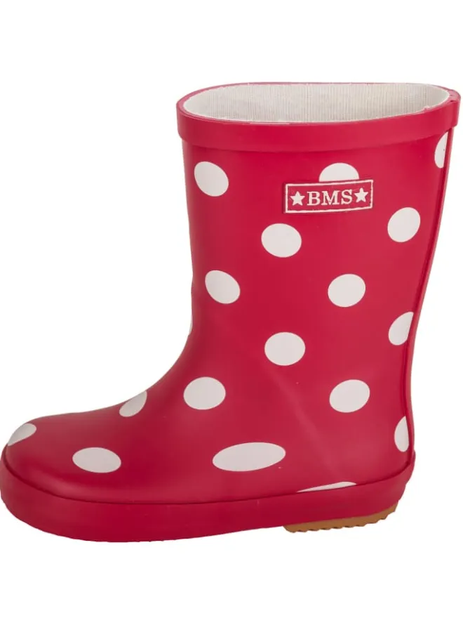 Gummistiefel "Naturkautschuck" in Rot mit Punkten>BMS Outlet