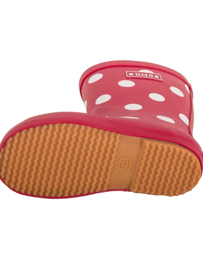 Gummistiefel "Naturkautschuck" in Rot mit Punkten>BMS Outlet