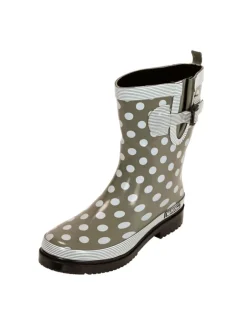 MADSea Gummistiefel^Gummistiefel Ocean Halbschaft in oliv mit weißen Punkten