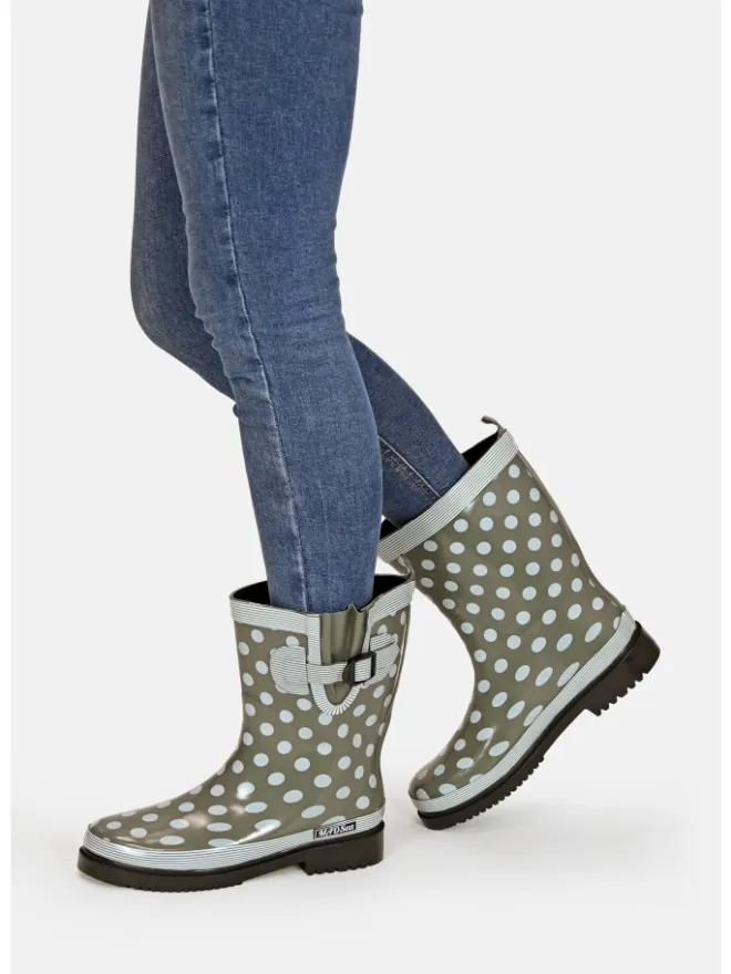 MADSea Gummistiefel^Gummistiefel Ocean Halbschaft in oliv mit weißen Punkten