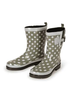 MADSea Gummistiefel^Gummistiefel Ocean Halbschaft in oliv mit weißen Punkten