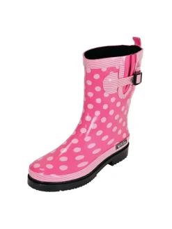 MADSea Gummistiefel^Gummistiefel Ocean Halbschaft in pink mit weißen Punkten
