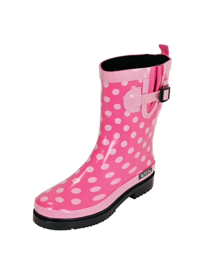 MADSea Gummistiefel^Gummistiefel Ocean Halbschaft in pink mit weißen Punkten