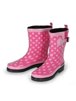 MADSea Gummistiefel^Gummistiefel Ocean Halbschaft in pink mit weißen Punkten