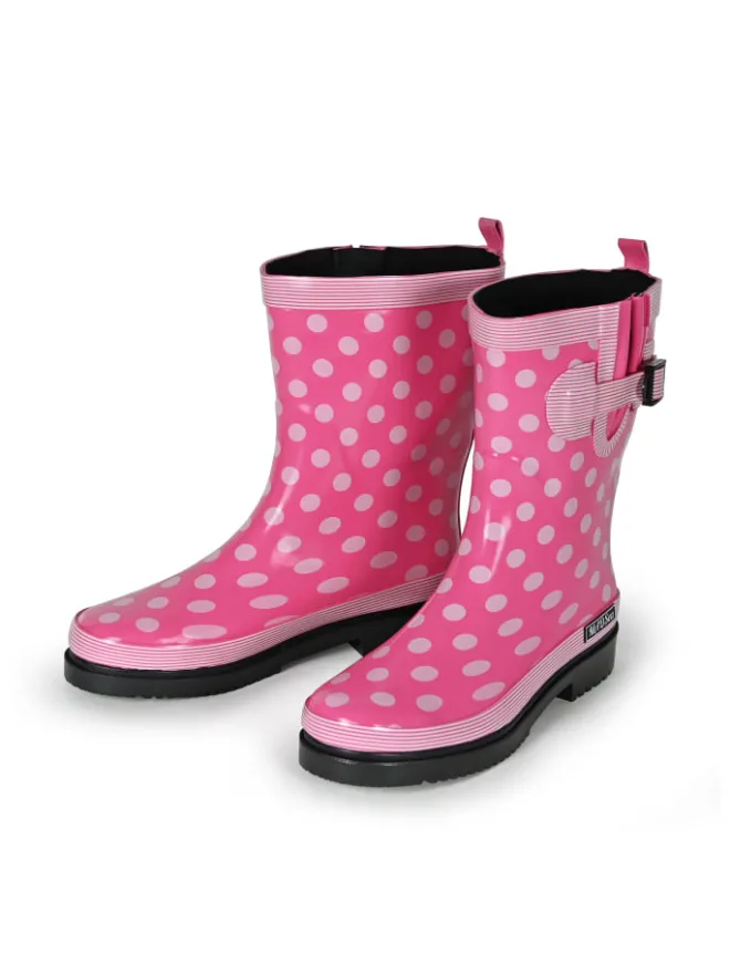 MADSea Gummistiefel^Gummistiefel Ocean Halbschaft in pink mit weißen Punkten