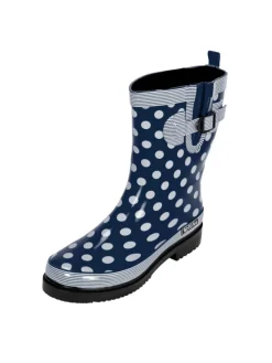MADSea Gummistiefel^Gummistiefel Ocean Halbschaft in Dunkelblau mit weißen Punkten