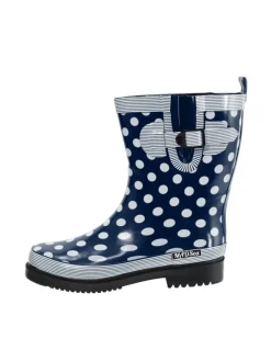 MADSea Gummistiefel^Gummistiefel Ocean Halbschaft in Dunkelblau mit weißen Punkten