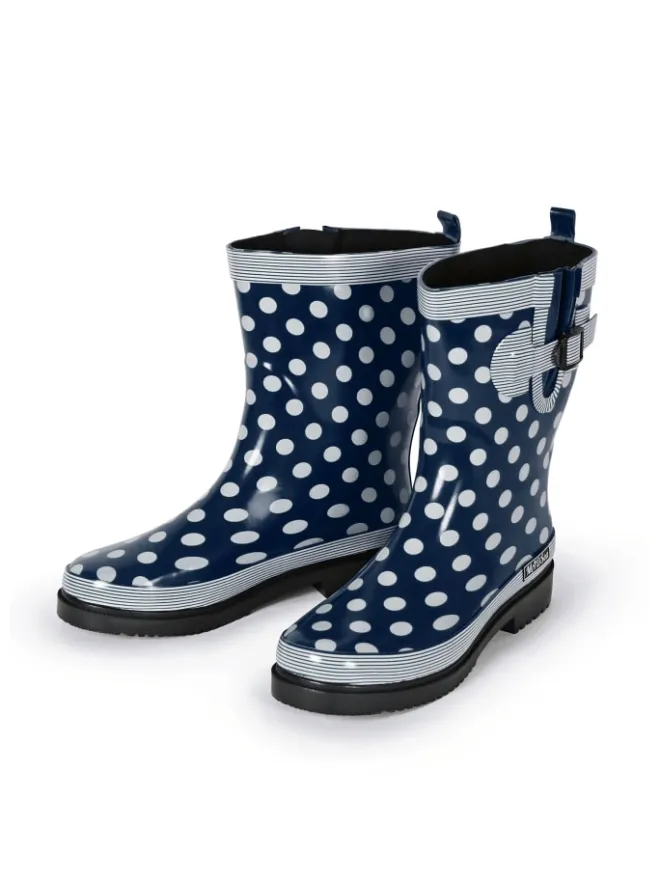 MADSea Gummistiefel^Gummistiefel Ocean Halbschaft in Dunkelblau mit weißen Punkten