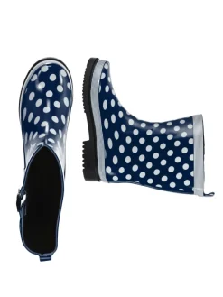 MADSea Gummistiefel^Gummistiefel Ocean Halbschaft in Dunkelblau mit weißen Punkten