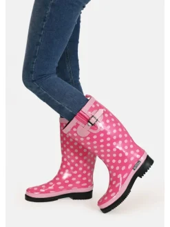 Gummistiefel Ocean High Langschaft in Pink mit weißen Punkten><noscript><img width=