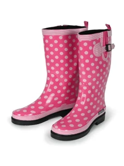 Gummistiefel Ocean High Langschaft in Pink mit weißen Punkten><noscript><img width=