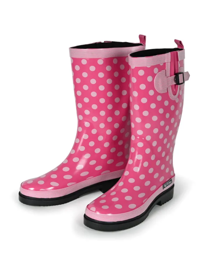 Gummistiefel Ocean High Langschaft in Pink mit weißen Punkten>MADSea New
