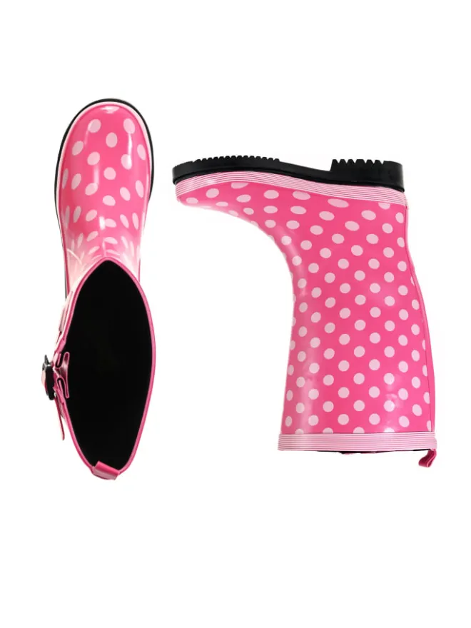 Gummistiefel Ocean High Langschaft in Pink mit weißen Punkten>MADSea New
