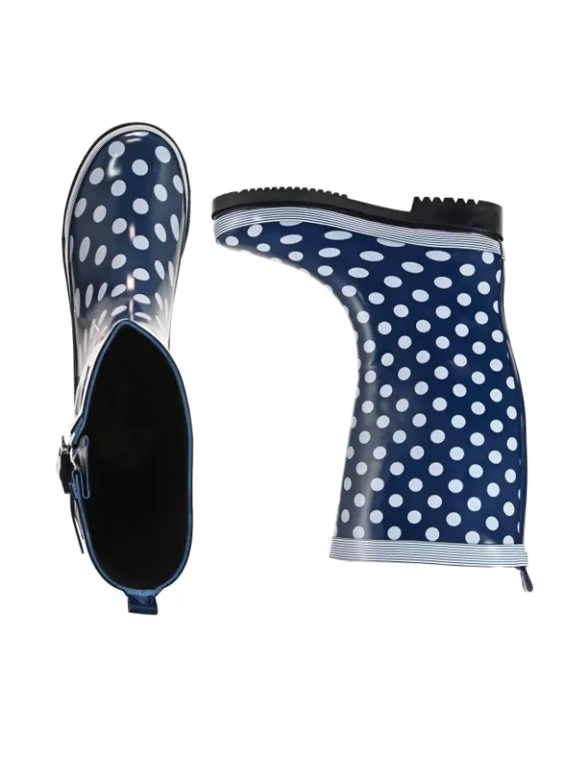 Gummistiefel Ocean High Langschaft in Dunkelblau mit weißen Punkten>MADSea Online