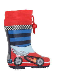 Playshoes Gummistiefel|Gummistiefel^Gummistiefel Rennwagen in Rot/Blau