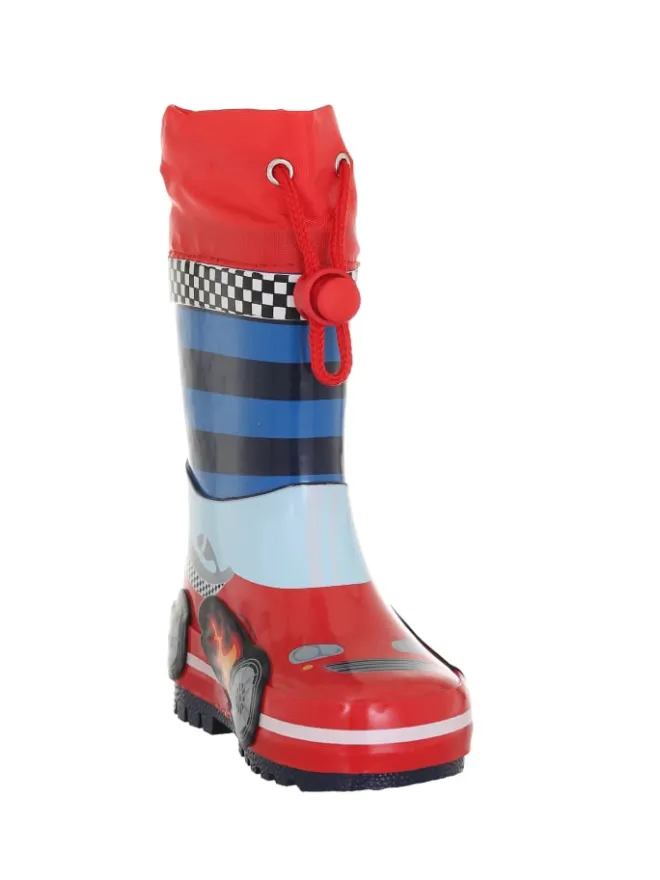 Playshoes Gummistiefel|Gummistiefel^Gummistiefel Rennwagen in Rot/Blau