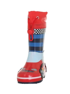 Playshoes Gummistiefel|Gummistiefel^Gummistiefel Rennwagen in Rot/Blau