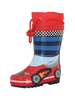 Playshoes Gummistiefel|Gummistiefel^Gummistiefel Rennwagen in Rot/Blau
