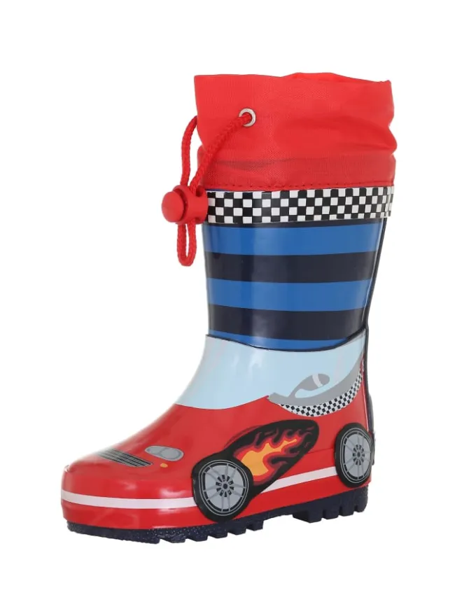 Playshoes Gummistiefel|Gummistiefel^Gummistiefel Rennwagen in Rot/Blau