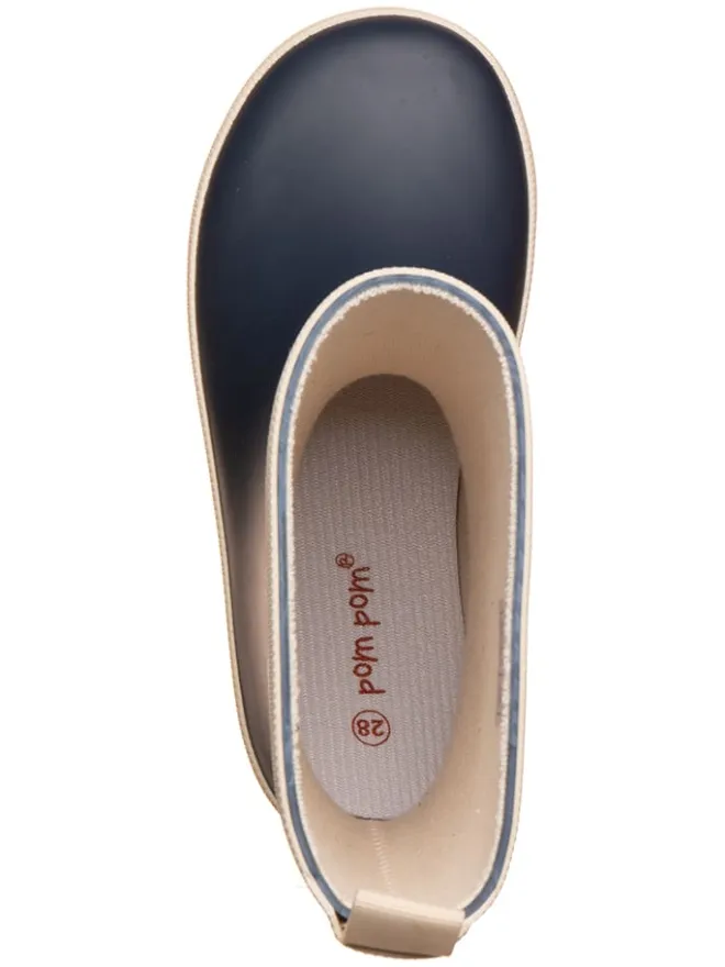 Gummistiefel "Solid" in Dunkelblau/ Beige>POM POM Online