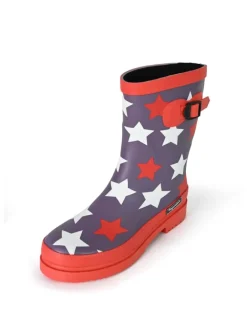 Regenliebe Gummistiefel^Gummistiefel Stars Halbschaft in grau