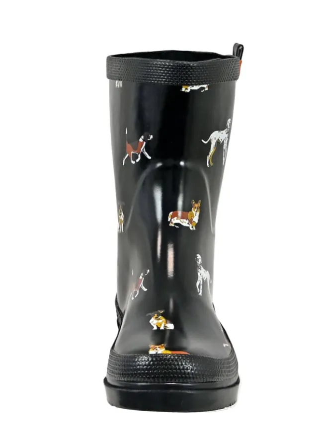 Gummistiefel Waldi Halbschaft mit Hunde Motiv in schwarz>Regenliebe Online