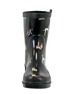 Gummistiefel Waldi Halbschaft mit Hunde Motiv in schwarz><noscript><img width=