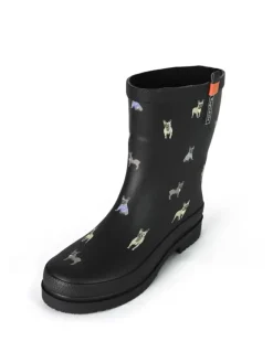 Gummistiefel Waldi Mops Halbschaft in schwarz>Regenliebe